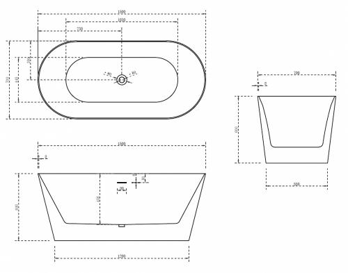 Акриловая ванна Abber AB9222-1.5 150x70